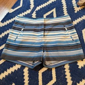 J Crew Blue Zigzag Striped Shorts